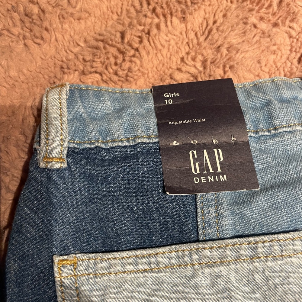 NWT Girl’s Gap Denim Color block Mini Skirt - Picture 3 of 7